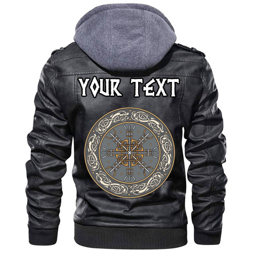 (Custom) Wonder Print Shop - Shield Celtic Helm of Awe Leather Jacket RLT12