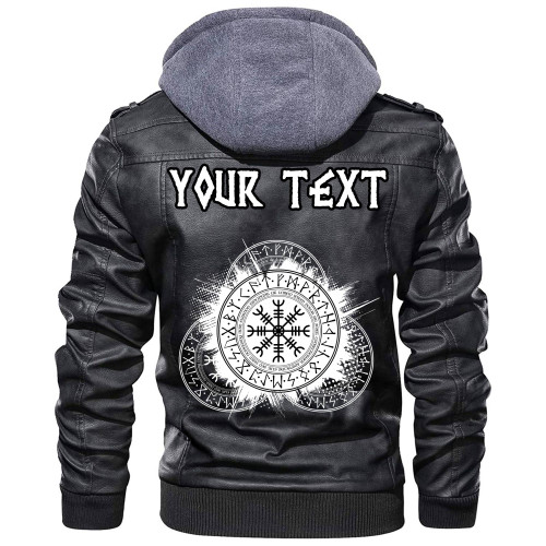 (Custom) Wonder Print Shop - Scandinavian Runic Circle Leather Jacket RLT12