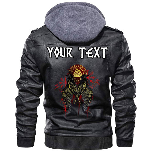 (Custom) Wonder Print Shop - Ravens Valknut Leather Jacket RLT12
