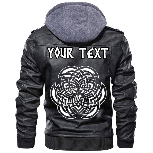(Custom) Wonder Print Shop - Round Celtic Element Of Scandinavian Leather Jacket RLT12