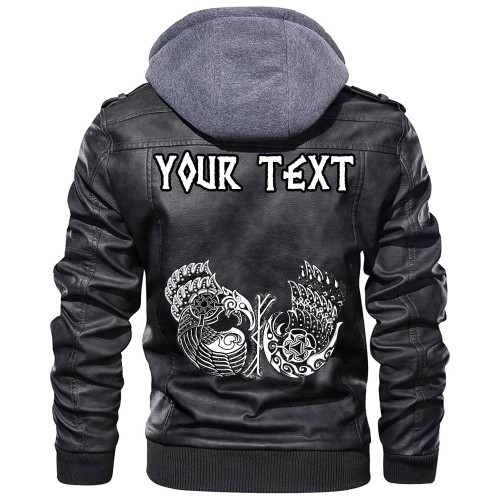 (Custom) Wonder Print Shop - Raven Symbol Leather Jacket RLT12