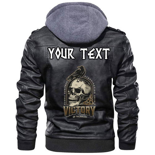 (Custom) Wonder Print Shop - Raven and Skull Leather Jacket RLT12