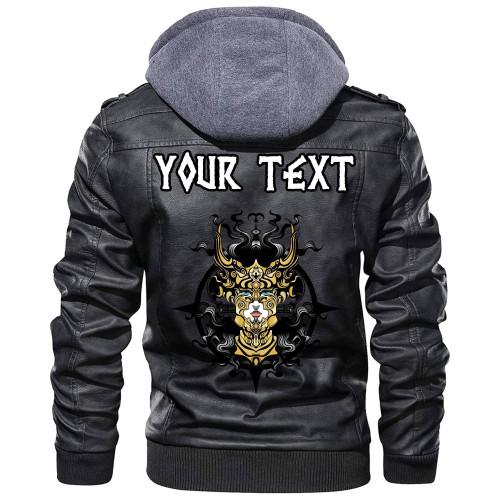 (Custom) Wonder Print Shop - Long haired Valkyrie In Beautiful Helmet Leather Jacket RLT12