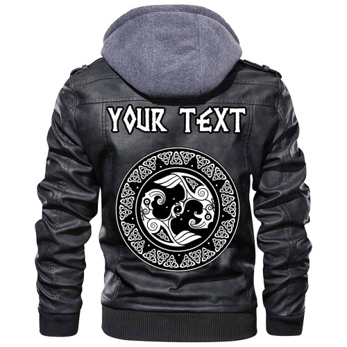 (Custom) Wonder Print Shop - Hugin and Munin Norse Mythology Leather Jacket RLT12