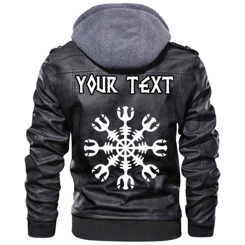 (Custom) Wonder Print Shop - Helm Of Awe Runes Leather Jacket RLT12