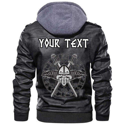 (Custom) Wonder Print Shop - Helmet Crossed Sword Leather Jacket RLT12
