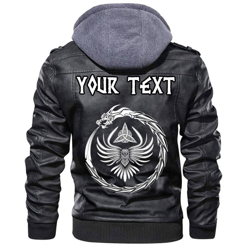 (Custom) Wonder Print Shop - Dragon And Raven Leather Jacket RLT12