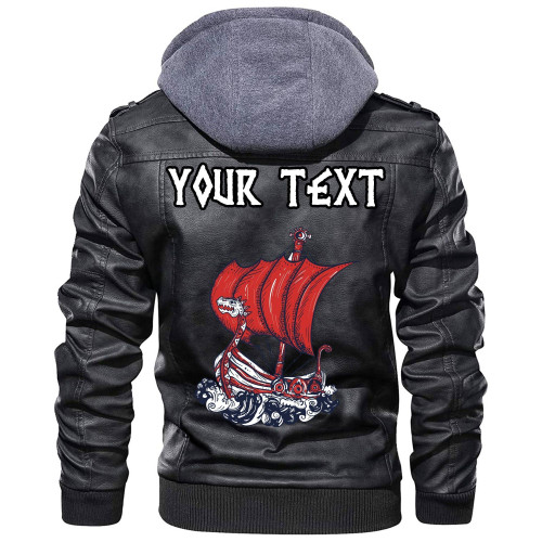 (Custom) Wonder Print Shop - Boat Drakkar Art Leather Jacket RLT12