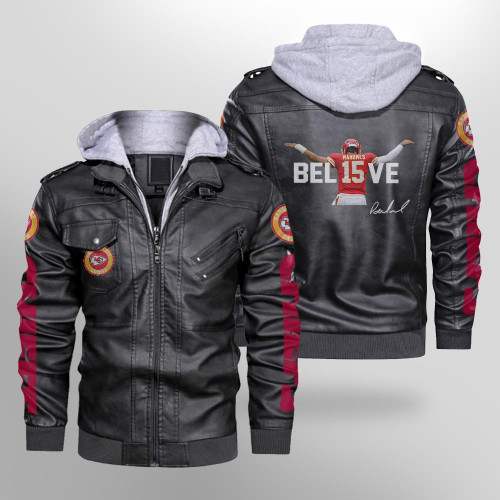 Believe Patrick Mahomes 15 Signature Kansas City Chiefs NFL 3D Designed Allover Gift For Chiefs Fans Hoodie Leather Jacket