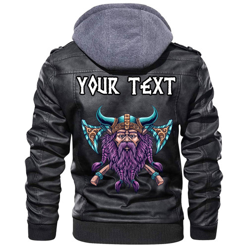 (Custom) Wonder Print Shop - Cool Beard With Axe Leather Jacket RLT12