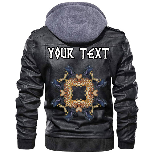 (Custom) Wonder Print Shop - Celtic Raven Ornament Frame Colorful Leather Jacket RLT12