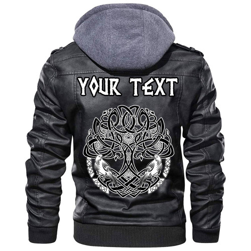 (Custom) Wonder Print Shop - Birds Raven Huginn And Muninn Celtic Tree Leather Jacket RLT12