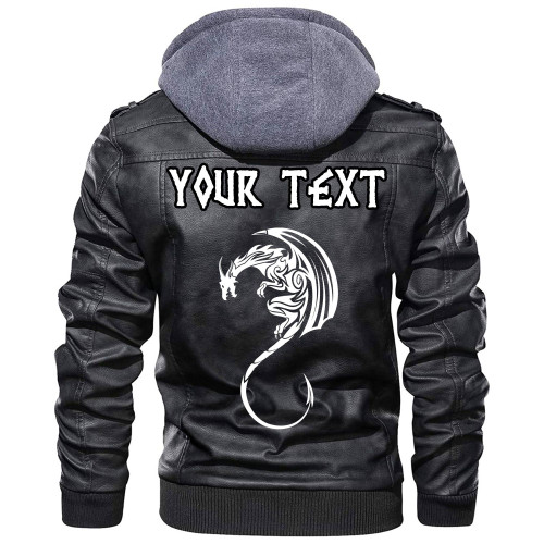 (Custom) Wonder Print Shop - White Winged Dragon Spirit Of Celts Leather Jacket RLT12