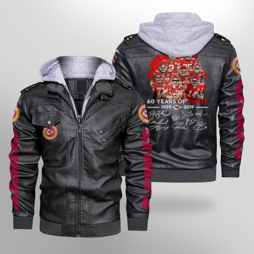 60 Years Of Chiefs 1959 2019 NFL Champion Team Signatures 3D Designed Allover Gift For Chiefs Fans Hoodie Leather Jacket