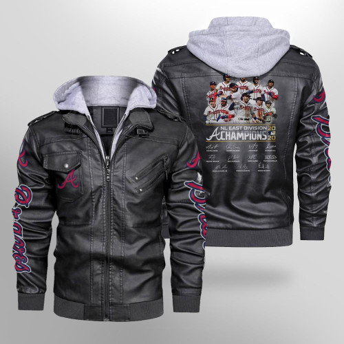Atlanta Braves NL East Division Champions Legends Signed MLB 3D Designed Allover Gift For Braves Fans Hoodie Leather Jacket