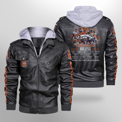 60 Years Of The Denver Broncos Legends Signature Thank You For The Memories 3D Designed Allover Gift For Broncos Fans Hoodie Leather Jacket