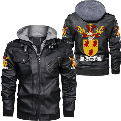Badenock Family Crest Zipper Leather Jacket A7