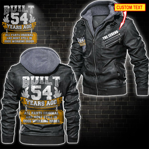 54th Birthday Mens Built 54 Years Ago Funny Personalize Leather Jacket 54 Year Old All Parts Original