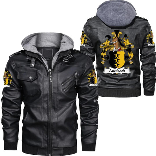 Auerbach Germany Family Crest Zipper Leather Jacket A7