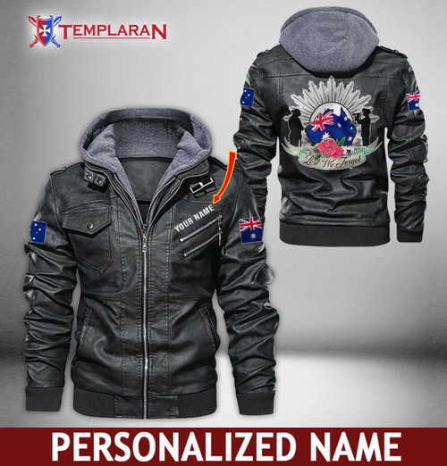 Australa Anzac Day Leather Jacket Hoodie