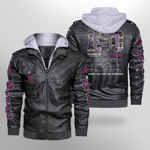 150 Years Of Atlanta Braves Players Signed Thank You For The Memories 3D Designed Allover Gift For Braves Fans Hoodie Leather Jacket