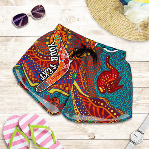 Aboriginal Personalised Womens Shorts - Indigenous Boomerang