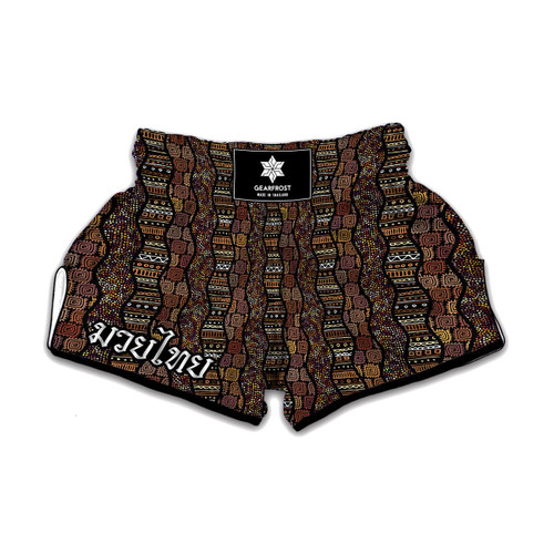 African Afro Inspired Pattern Print Muay Thai Boxing Shorts
