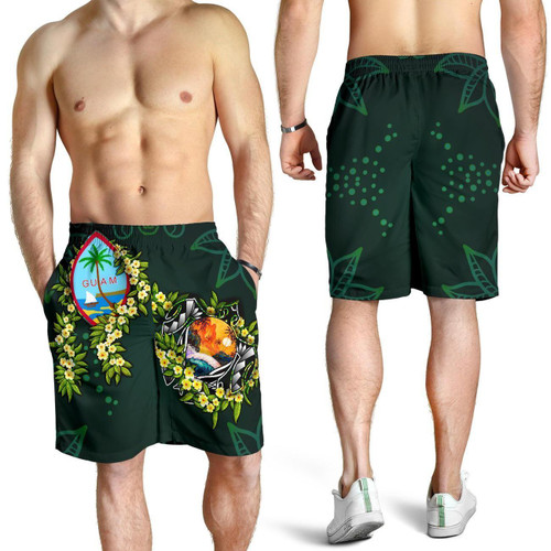 Alohawaii Short - Guam Polynesian Men Shorts - Ti Leaf Lei Turtle - BN11
