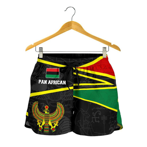 African Shorts For Ladies - Pan-Africanism Horus Ancient Egypt - A10