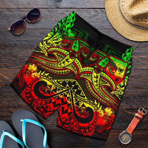 Alohawaii Short - Fiji Mens Shorts- Reggae Shark Polynesian Tattoo - BN18