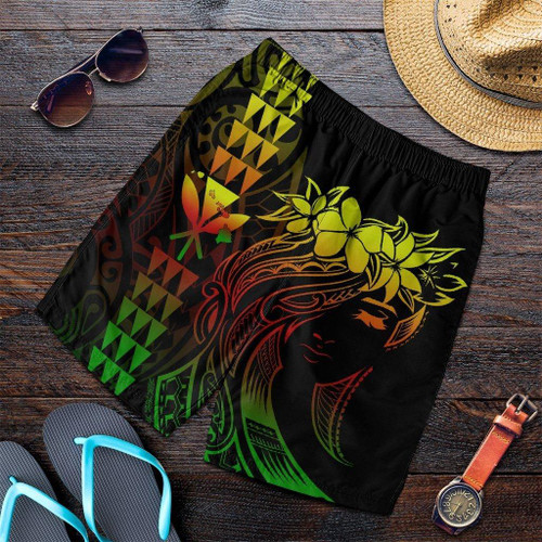 Alohawaii Short - Hawaii Map Kanaka Polynesian Hula Girl Mens Shorts Reggae - AH -J5C