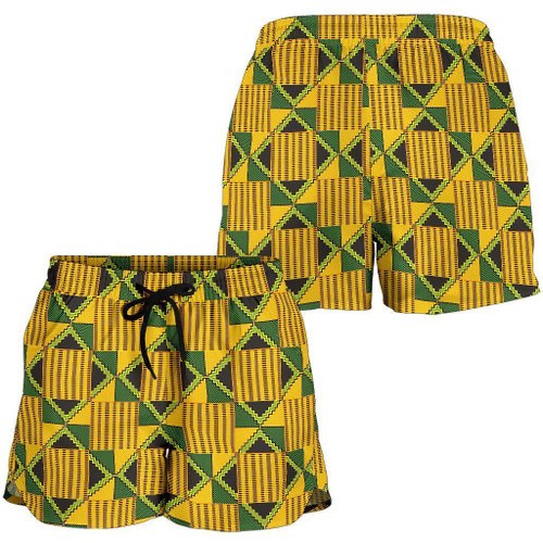 African Kente Print Pattern Womens Shorts