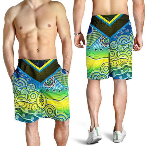 Aboriginal Shorts - Dot Painting Indigenous Circle Patterns - Men