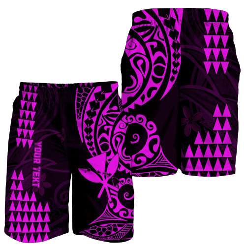 (Custom Personalised) Hawaii Day Kakau Men Shorts Proud To Be Hawaiian Purple Kanaka Maoli LT13