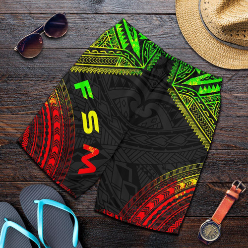 Alohawaii Short - Federated States of Micronesia Mens Shorts - Polynesian Chief Reggae Version - BN10