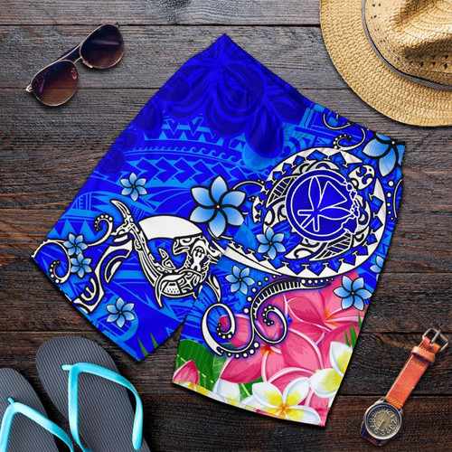 Alohawaii Short - Hawaii Mens Shorts - Turtle Plumeria Polynesian Tattoo Blue Color - BN18