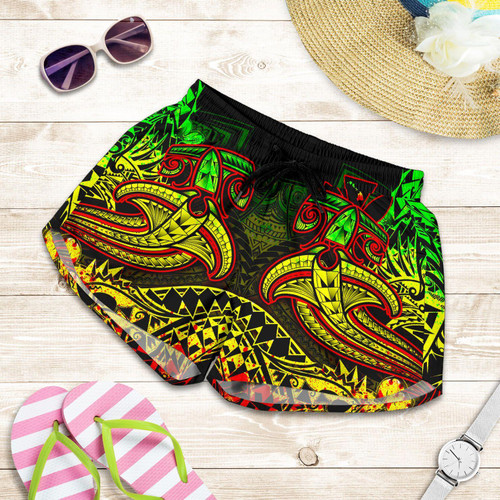 Alohawaii Short - Hawaii Polynesian Womens Shorts - Kanaka Maoli Reggae Shark Polynesian Tattoo - BN18