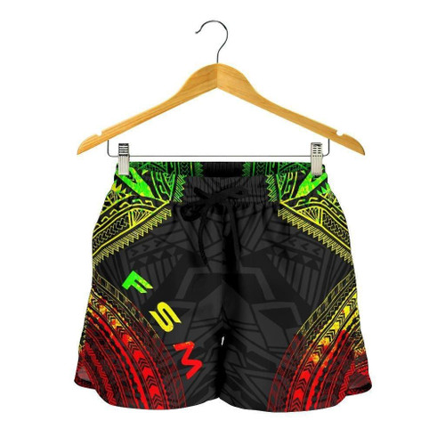 Alohawaii Short - Federated States Of Micronesia Womens Shorts - Polynesian Chief Reggae Version - Bn10