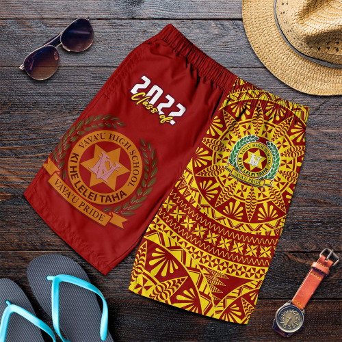 (Custom Your Class Year) Tonga Vavau High School Men Shorts Class Of Year Tongan Ngatu Pattern LT14