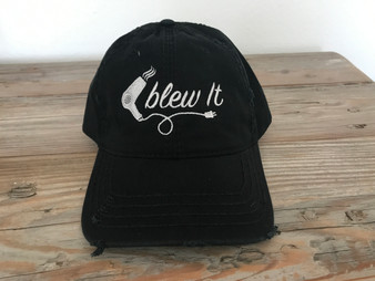 Black Distress Hat  BLEW IT