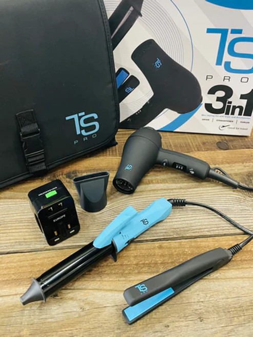 The compact solution for on-the-go glam. This kit includes a mini dryer, straightener, and curler, all neatly packed in a stylish case. Perfect for quick touch-ups and travel, ensuring you always have the essentials for flawless styling wherever you are.