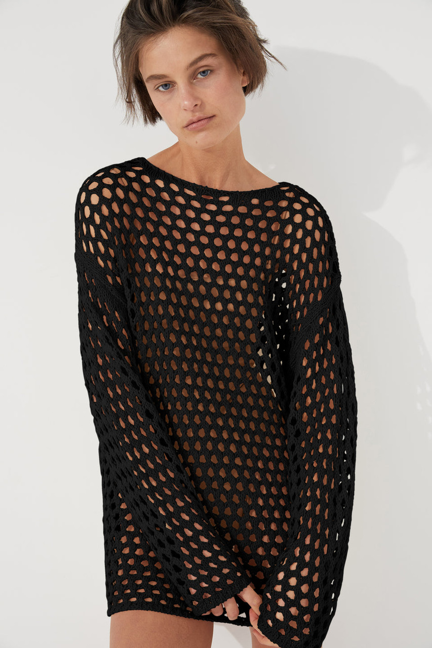 Zulu & Zephyr Black Crochet Top - Black