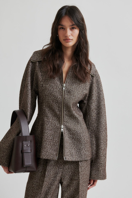 Arbor Fitted Jacket- Brown Melange Arbor Fitted Jacket- Brown Melange