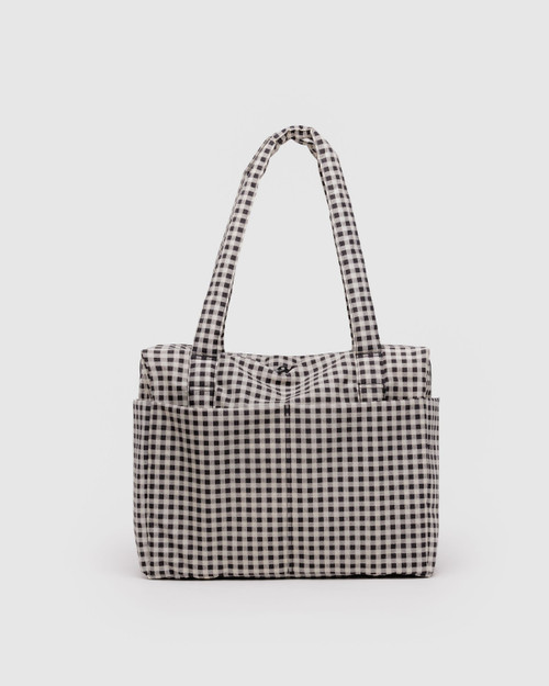 Small Cloud Carry On- Black & White Gingham