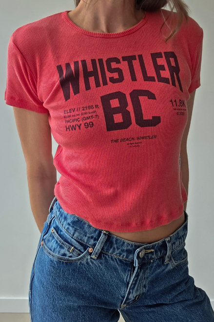 Welcome To Whistler Baby Tee- Vintage Red/Navy