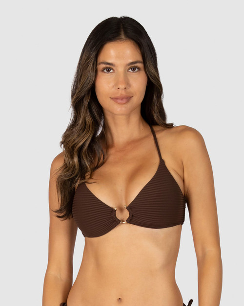 Positano A-C Trim Bralette- Mocha