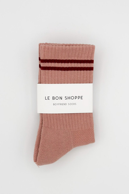 Boyfriend Socks- Vintage Pink