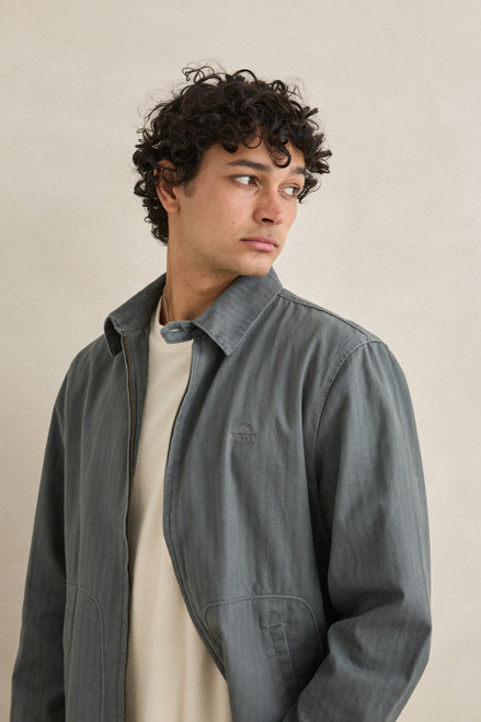 Awake Herringbone Jacket- Charcoal