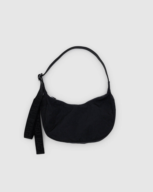 Small Nylon Crescent Bag- Black