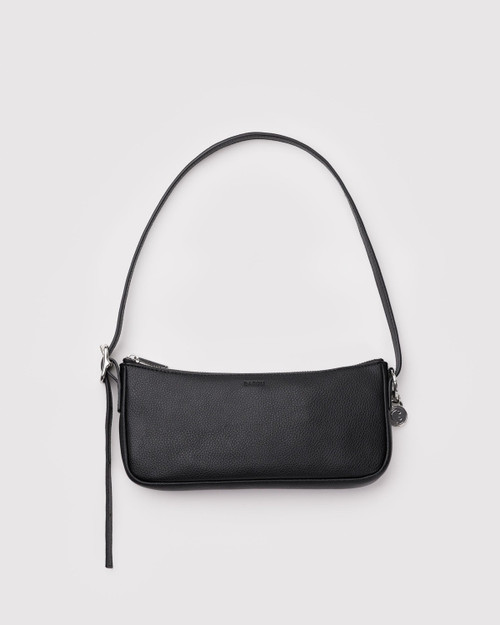 Recycled Leather Pochette- Black